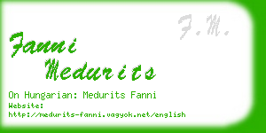 fanni medurits business card